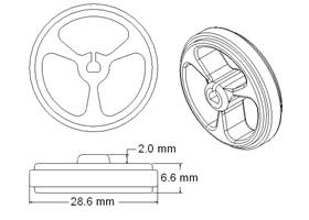 Wheel 32x7mm dimensions